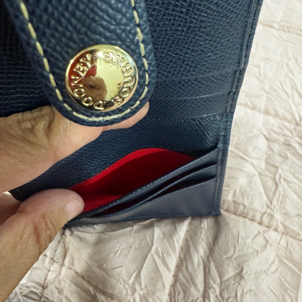 Dooney & Bourke Navy Leather Card Wallet - Picture 6 of 8